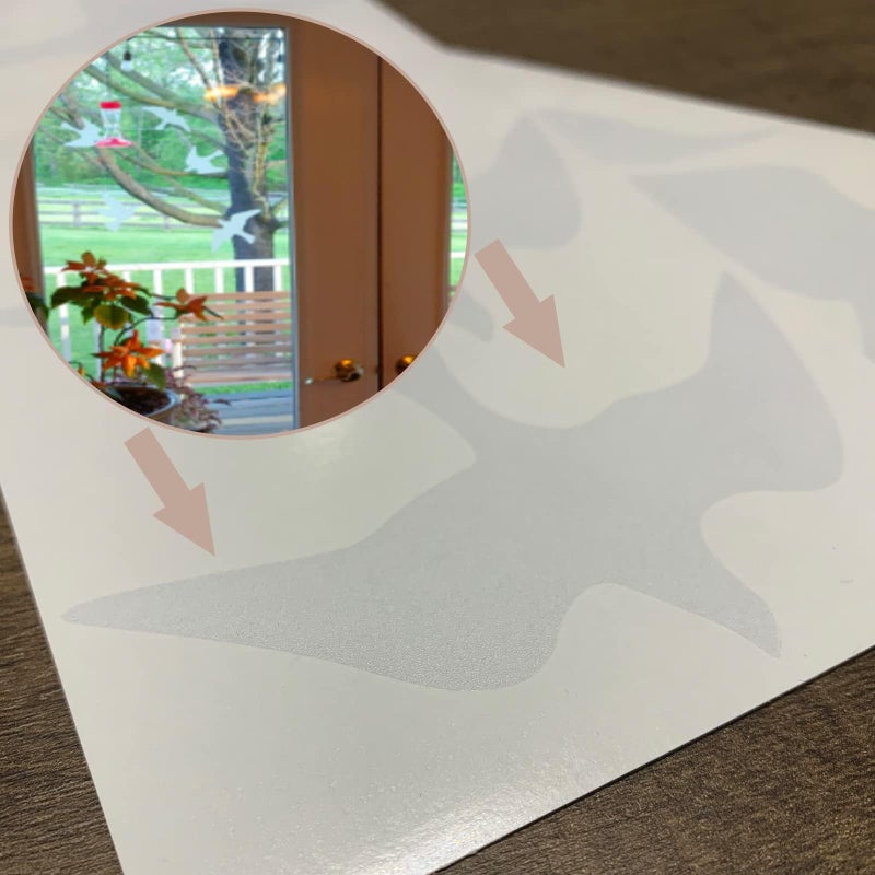 MESINURS Anti-Collision Window Bird Stickers Decals Glass Door Protect and Save Bird Strikes (Clear) - Image 5